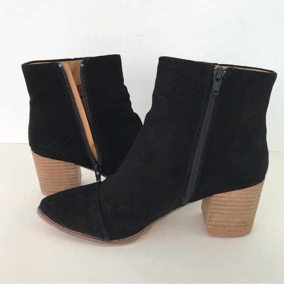 Dolce Vita DV Women ankle Boots Shoes Black leather Suede upper Zip Up size 8.5 - Picture 2 of 7